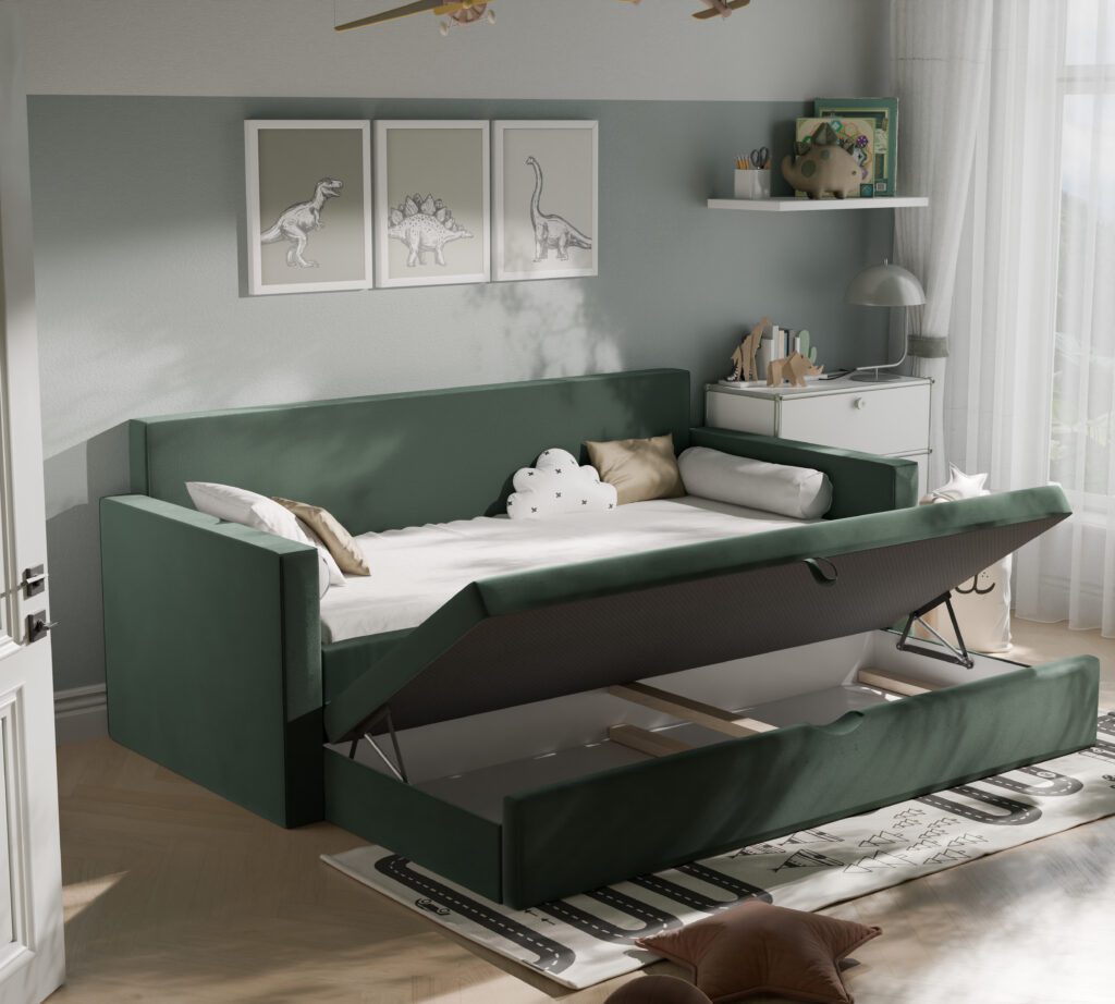 Łóżko młodzieżowe BOB I z dodatkową powierzchnią spania
