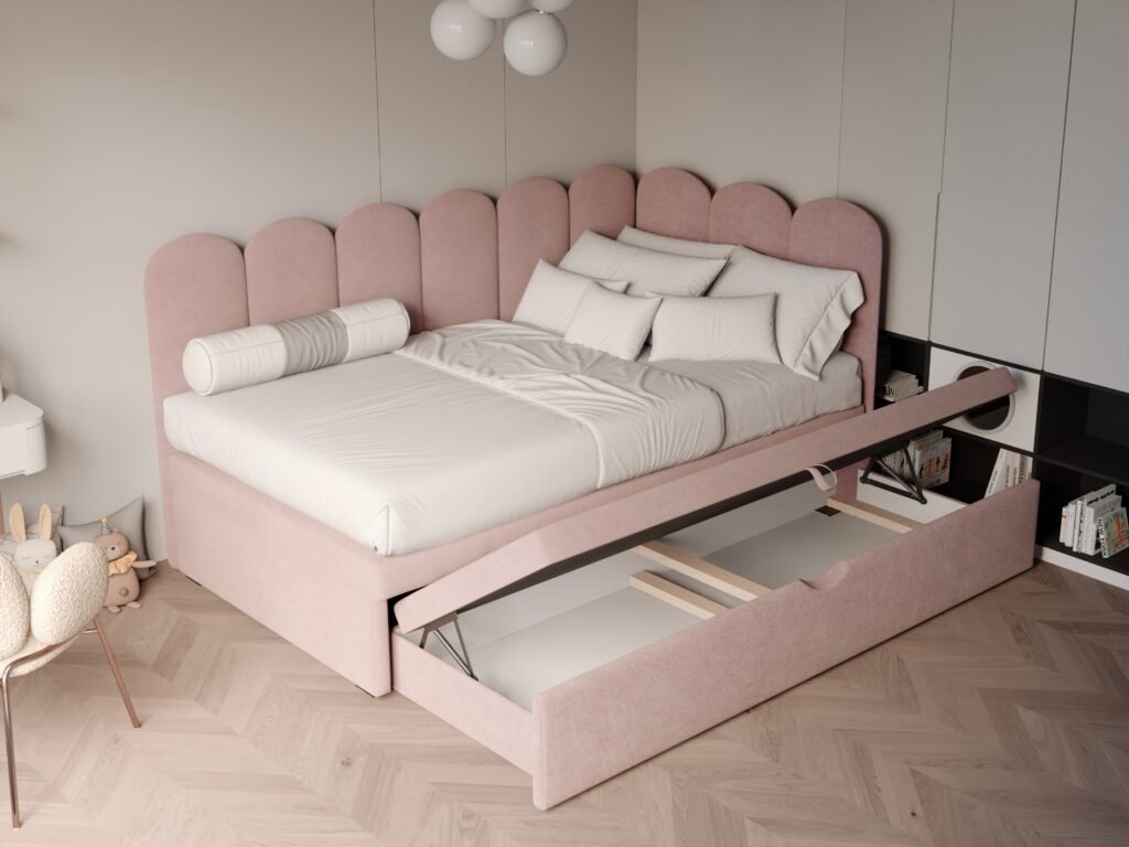 Łóżko dziecięco-młodzieżowe JANE z dodatkową powierzchnią spania