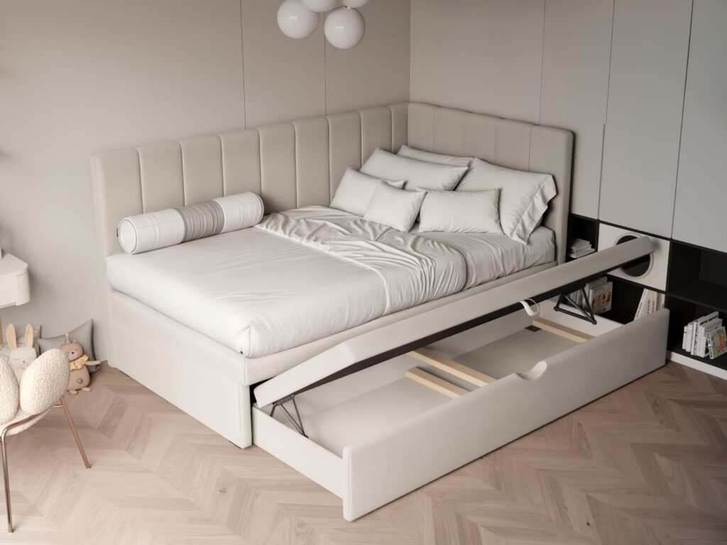 Łóżko dziecięco-młodzieżowe LUCA z dodatkową powierzchnią spania